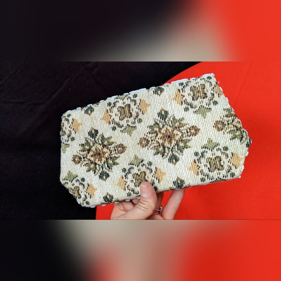 Vintage Beaded Tapestry Clutch Evening Bag/ Wallet - Picture 2 of 10